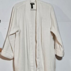 Lauren Ralph Lauren 'LRL' Monogram Plush White Robe